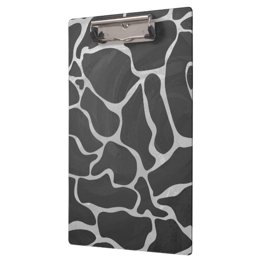 Giraffe zwart en lichte grijze monogram klembord (Links)