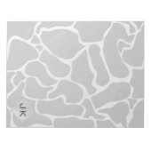 Giraffe zwart en lichte grijze monogram notitieblok (Voorkant)
