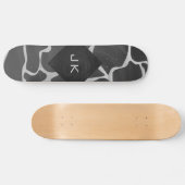 Giraffe zwart en lichte grijze monogram skateboard (Horizontaal)