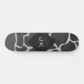 Giraffe zwart en lichte grijze monogram skateboard (Horizontaal)