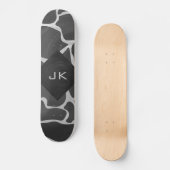Giraffe zwart en lichte grijze monogram skateboard (Voorkant)