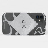 Giraffe Zwart en Lichtgrijs Monogram Case-Mate iPhone Case (Achterkant (horizontaal))