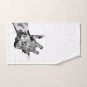 Giraffe (zwart en wit) bad handdoek (Handdoek)
