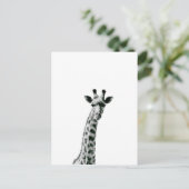 Giraffe zwart-wit briefkaart (Staand voorkant)