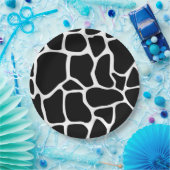 Giraffe zwart-witafdrukken papieren bordje (Feest)