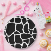 Giraffe zwart-witafdrukken papieren bordje (Feest)