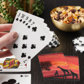 Giraffen bij zonsondergang pokerkaarten (Insitu)