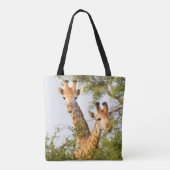 Giraffen die boven de vegetatie uitsteken tote bag (Achterkant)