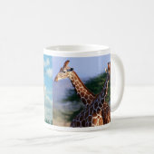 Giraffen gekreuzt, Mutter + Kind Koffiemok (Voorkant rechts)