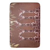 Giraffen Giraffe Bloem Rustiek Bruin Safari Chic Badmat (Voorkant Verticaal)