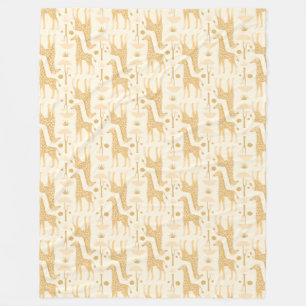 Giraffen in de savanne in geel fleece deken