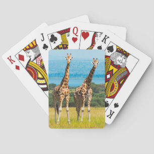 Giraffen in de savanne, Oeganda Pokerkaarten