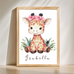 Giraffen-kinderkamerposter – Safari-muurdecoratie  Poster