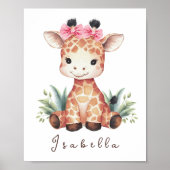 Giraffen-kinderkamerposter – Safari-muurkunst voor Poster (Voorkant)