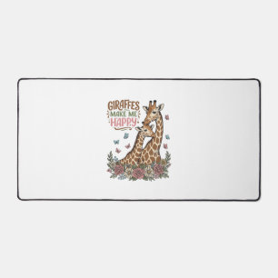 Giraffen maken me gelukkig vintage bloemen shirt o bureaumat