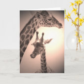 giraffen, moeder en kind kaart (Gele Bloem)