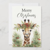 Giraffen rond de kerstboom feestdagenkaart (Voorkant)