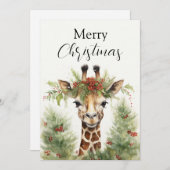 Giraffen rond de kerstboom feestdagenkaart (Voorkant / Achterkant)