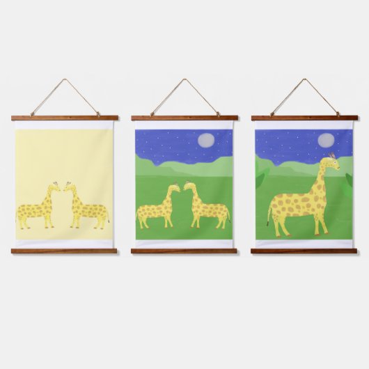 Giraffen schilderen kunst hangend wandkleed (Driedubbel)