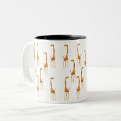 Giraffen Tweekleurige Koffiemok (Voorkant links)