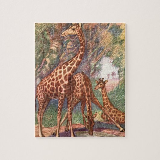 Giraffen van Louis Sargent, Oude Afrikaanse Dieren Legpuzzel (Verticaal)