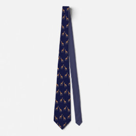 Giraffen Wildlife Patroon Donkerblauw Stropdas