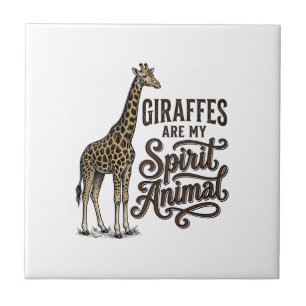 Giraffen zijn mijn spirituele dier vintage shirt o tegeltje