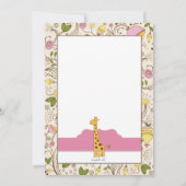 Giraffendruk in roze uitnodiging (Achterkant)