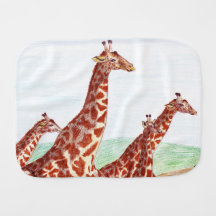 Giraffenfamiliekudde in de Savannah Boekweitdoek