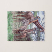 Giraffengroep of -kudde met jongen, Giraffa Legpuzzel (Horizontaal)