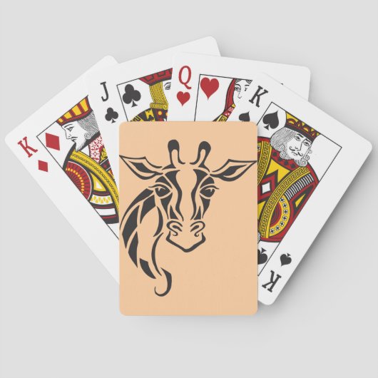 Giraffenhoofd Tattoo Kunst Speelkaarten (Achterkant)