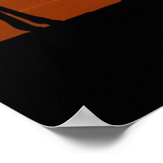 Giraffensilhouet bij zonsondergang poster (Hoek)