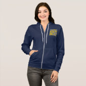 Giraffeprint geel blauw hoodie (Voorkant volledig)