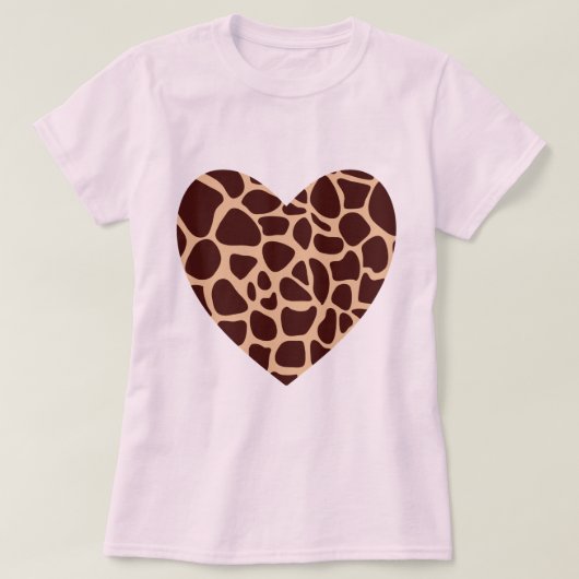 Giraffeprint Hart T-shirt (Design voorkant)