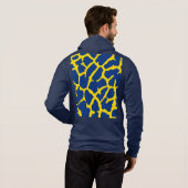Giraffeprint Navy Geel Hoodie (Achterkant volledig)