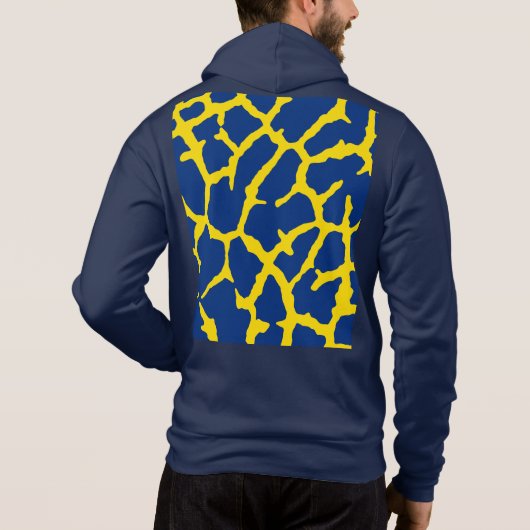 Giraffeprint Navy Geel Hoodie (Achterkant)