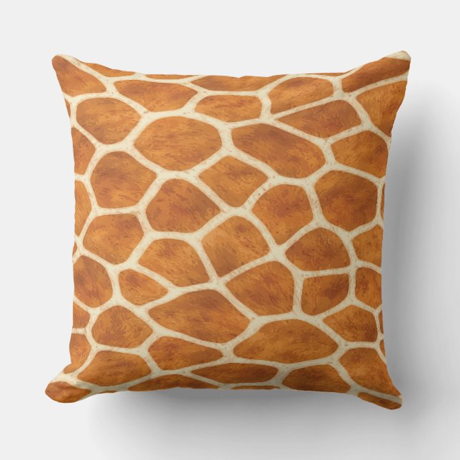 giraffeprint-worpen kussen in bruine tinten (Voorkant)