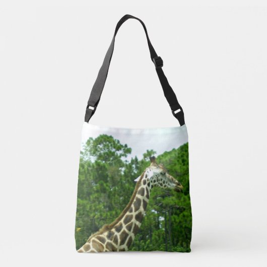 Giraffeprofiel Tussen de Bomen Crossbody Tas (Achterkant)