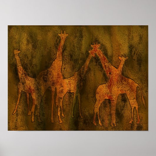 Giraffes Art Mural Poster (Voorkant)
