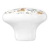 Giraffes, ballonnen en palmbomen, keramische knop (Zijkant)