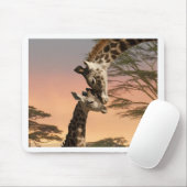 Giraffes begroeten elkaar muismat (Met muis)