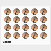 Giraffes begroeten elkaar ronde sticker (Vel)