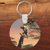 Giraffes begroeten elkaar sleutelhanger (Voorkant)