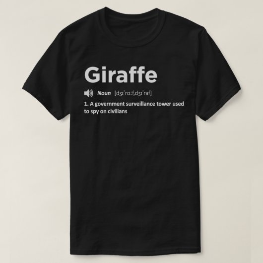 Giraffes bestaan niet 2 t-shirt (Design voorkant)