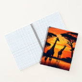 Giraffes bij de Watering Hole bij zonsondergang Notitieboek (Binnen)