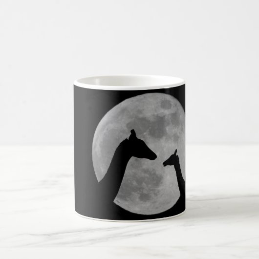 Giraffes bij Fullmoon Night Koffiemok (Center)