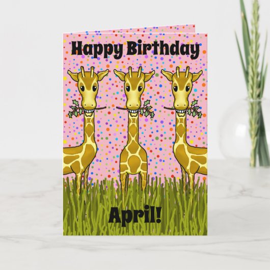 Giraffes Birthday-kaart Kaart (Voorkant)