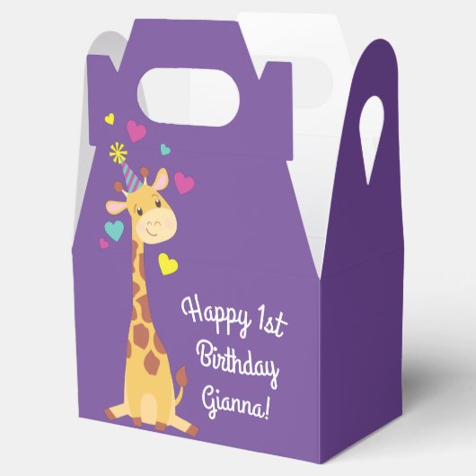 Giraffes - Birthday Party Cute Bedankdoosjes (Geopend)