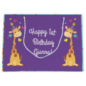 Giraffes - Birthday Party Cute Groot Cadeauzakje (Voorkant)