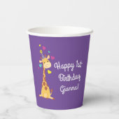 Giraffes - Birthday Party Cute  Papieren Bekers (Achterkant)